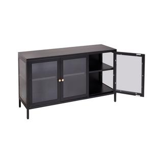 Beliani Buffet avec vitrine en verre en Acier Industriel NEWPORT  