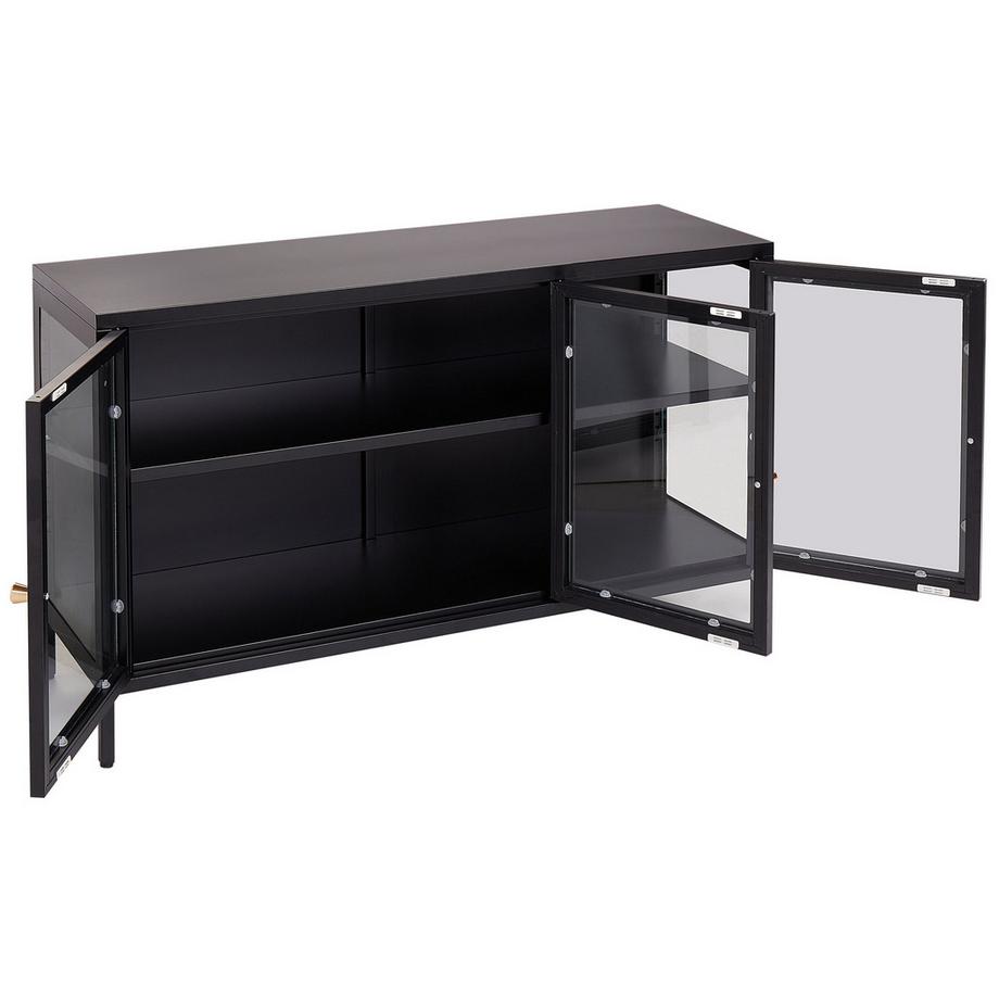 Beliani Sideboard mit Glastüren aus Stahl  NEWPORT  