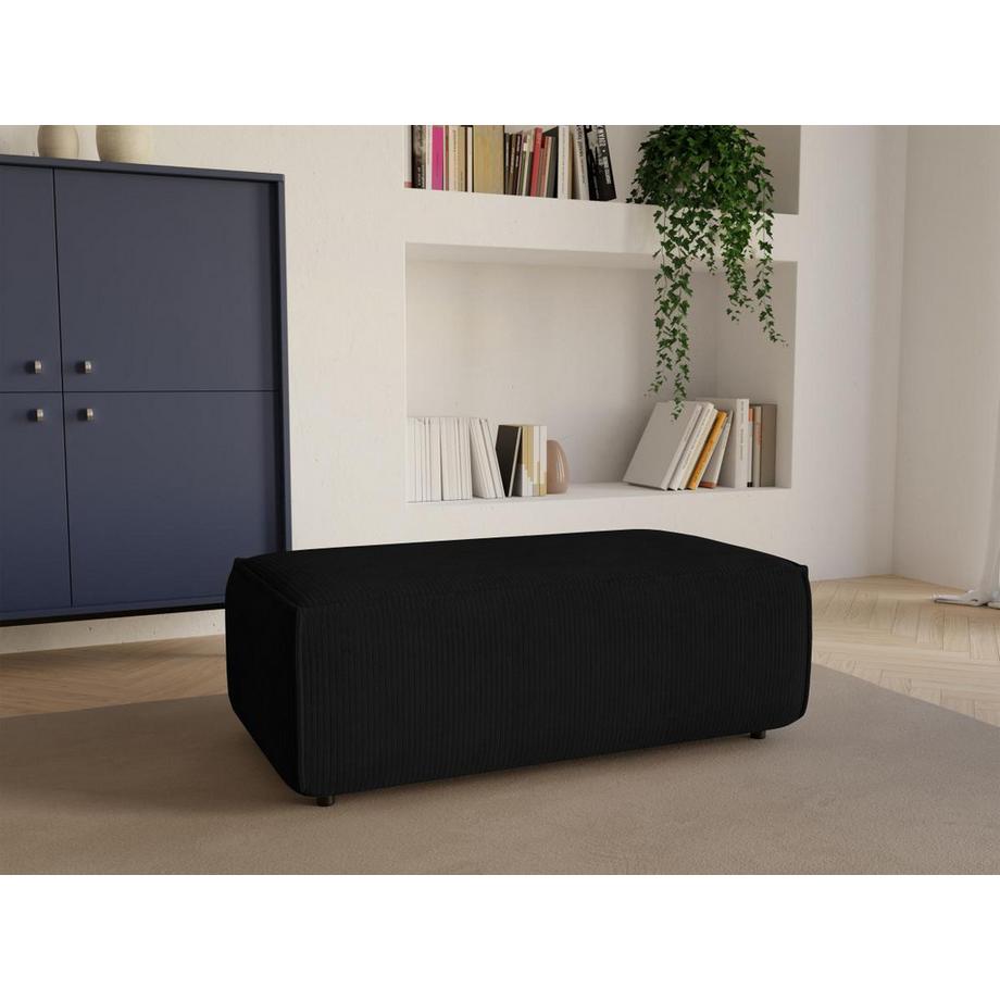 Vente-unique Hocker - Cord - Schwarz - AMELIA  