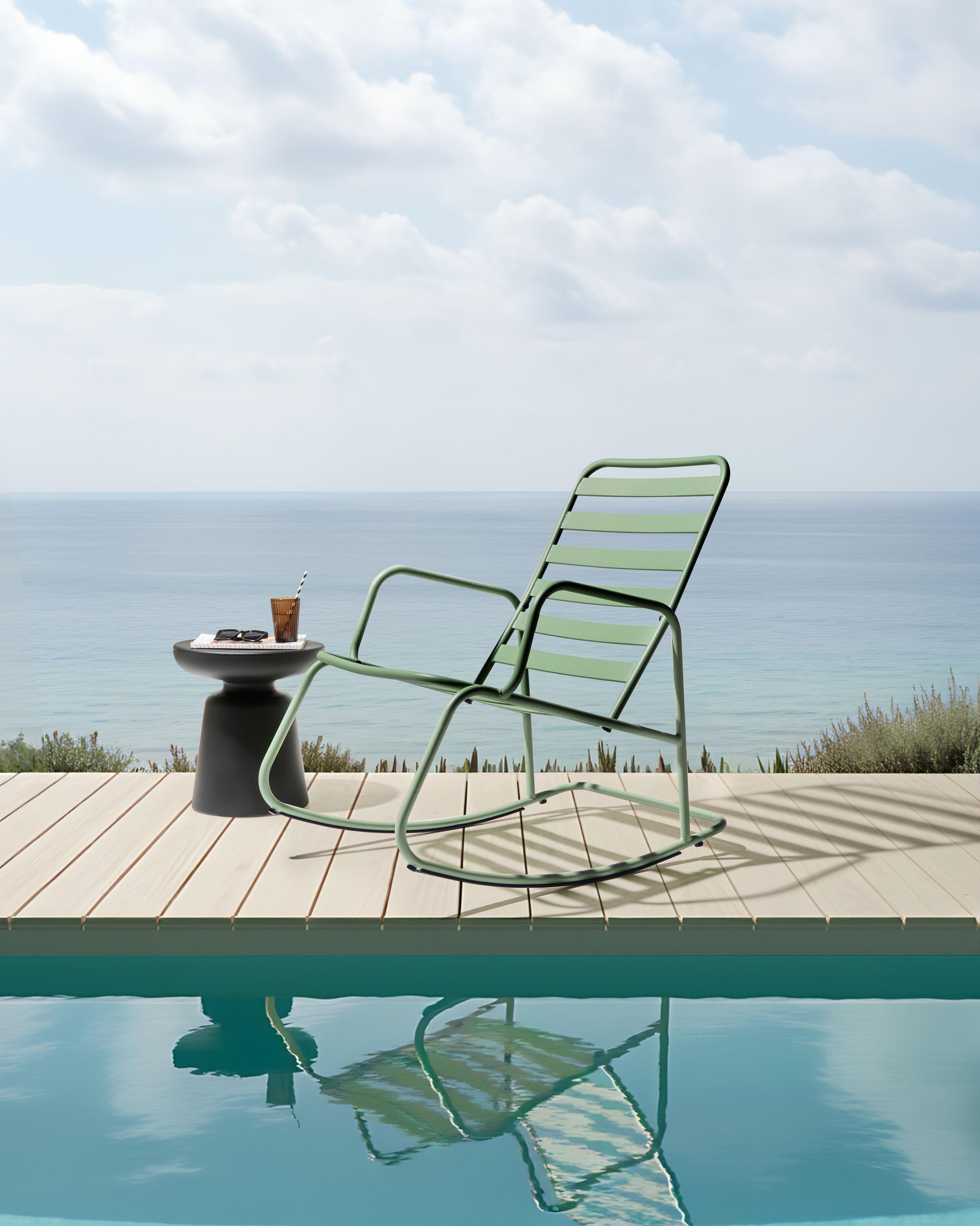 Beliani Garten-Schaukelstuhl aus Aluminium Modern TURI  