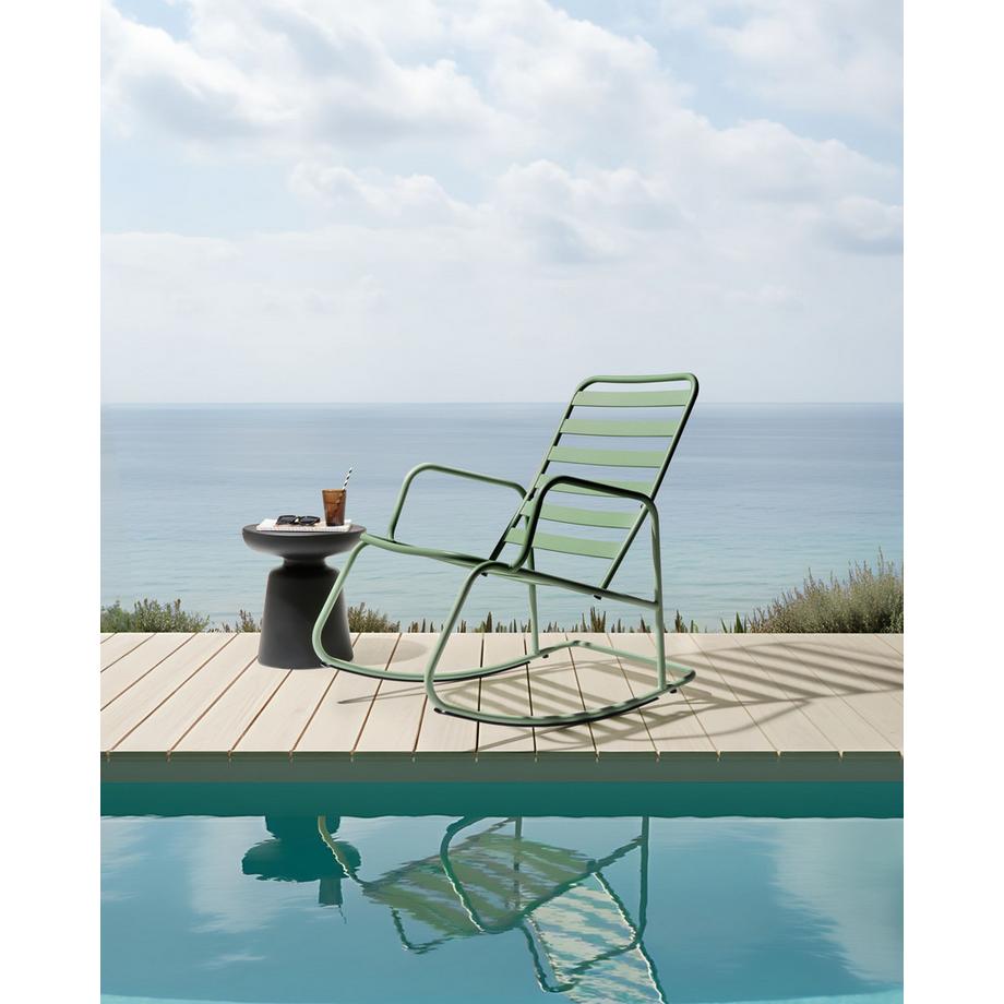 Beliani Garten-Schaukelstuhl aus Aluminium Retro TURI  