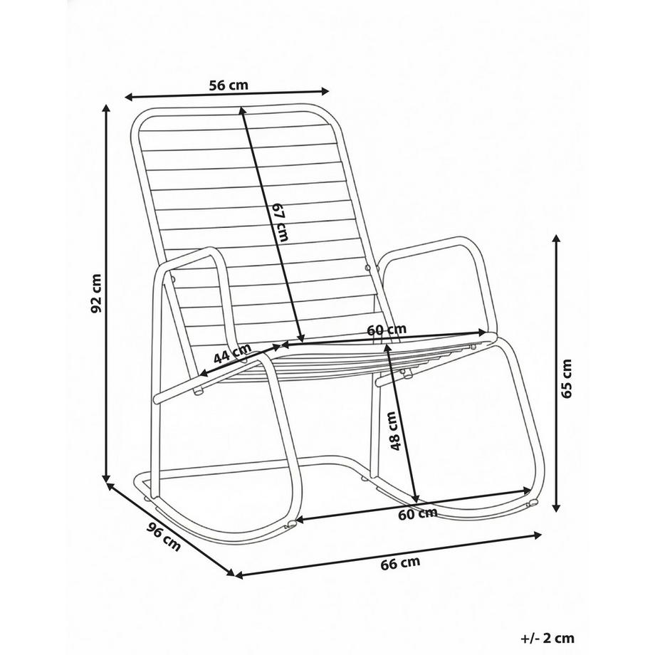 Beliani Garten-Schaukelstuhl aus Aluminium Retro TURI  