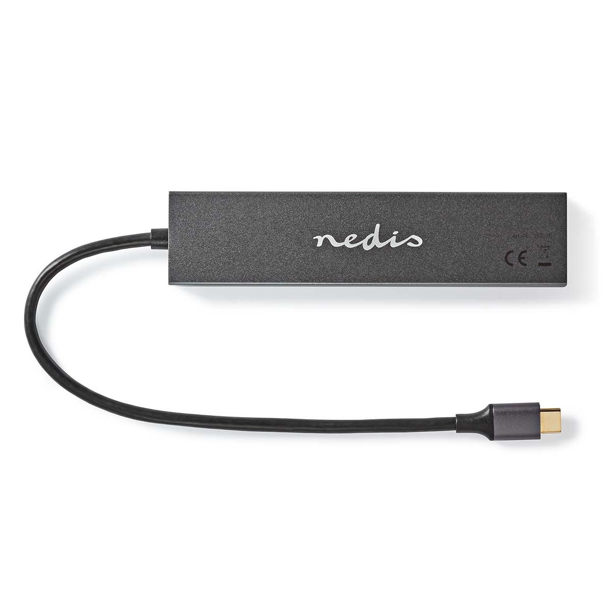 Nedis  USB-hubb | 1x USB-C™ 3.2 Gen 2 Male | USB-C™ 3.2 Gen 2 Female with PD 3.0 / 3x USB-C™ 3.2 Gen 2 Female | 4-Port-Anschluss(e) | USB 3.2 Gen 2 | USB ström | 10 Gbps 