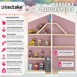 Tectake Étagère murale Mylittle Story pour jusqu'à 50 Tonies  