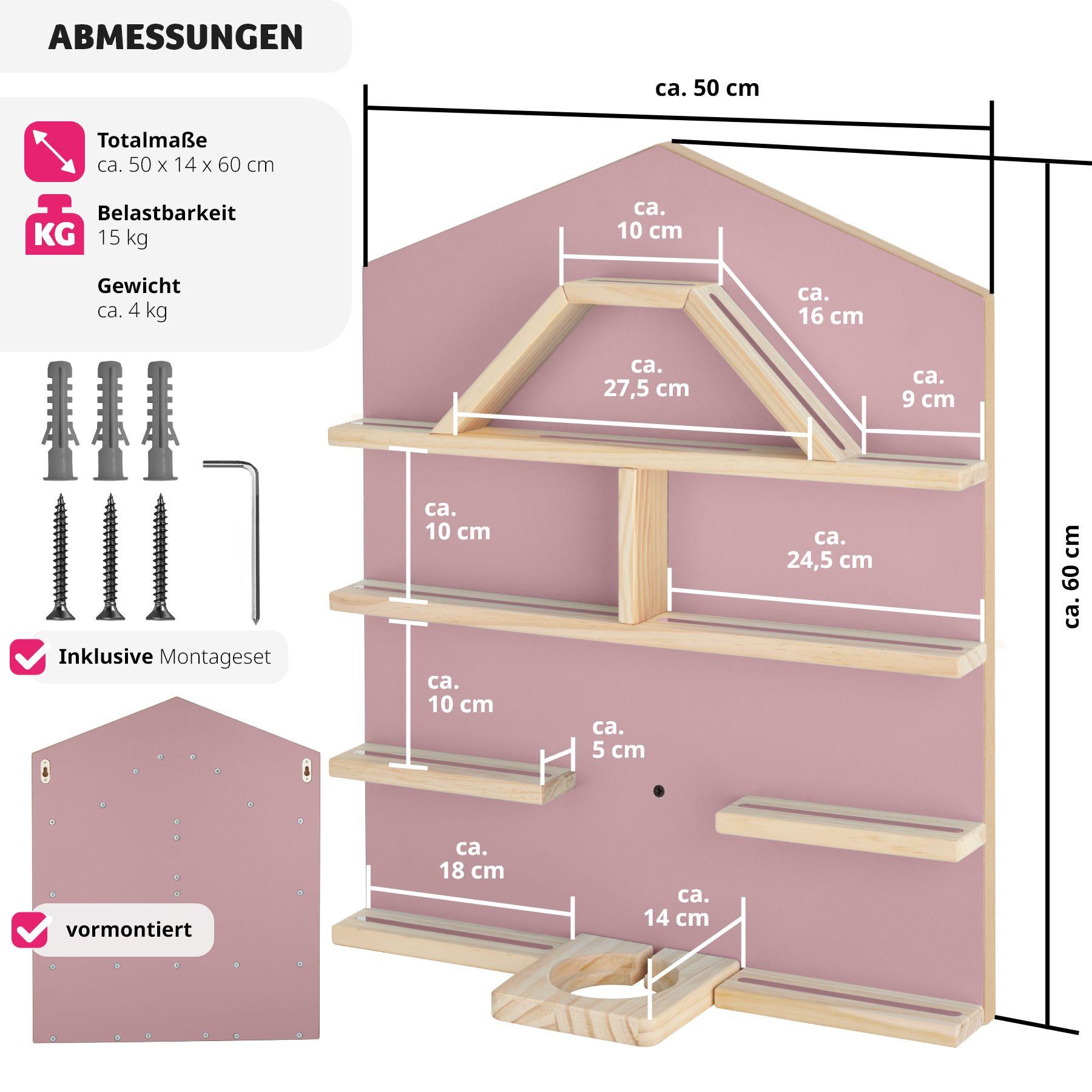 Tectake Scaffale da parete Mylittle Story per fino a 50 Tonies  