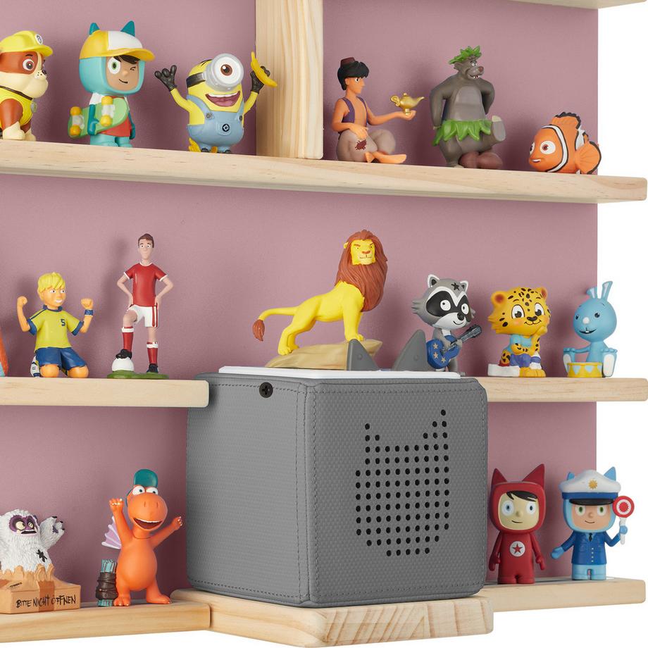 Tectake Wandregal Mylittle Story für bis zu 50 Tonies in Haus-Optik, mit Magnetstreifen  