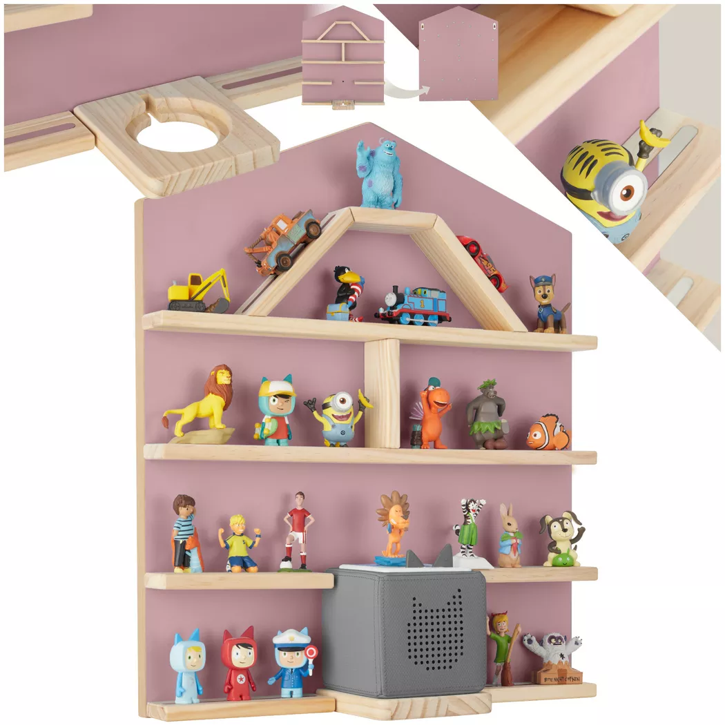 tectake Mylittlestory House Wall Shelf For Up To 50 Tonies in Pink