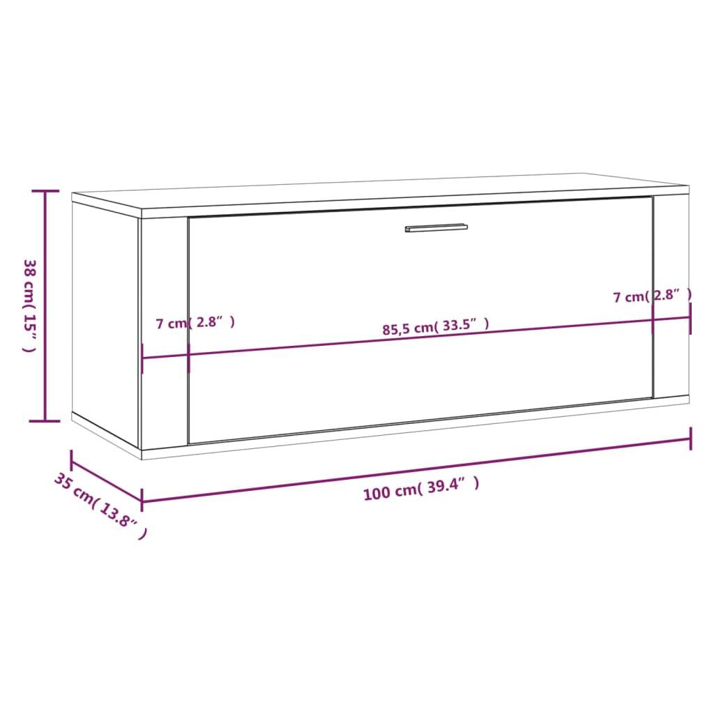 VidaXL Armoire à chaussures murale bois d'ingénierie  