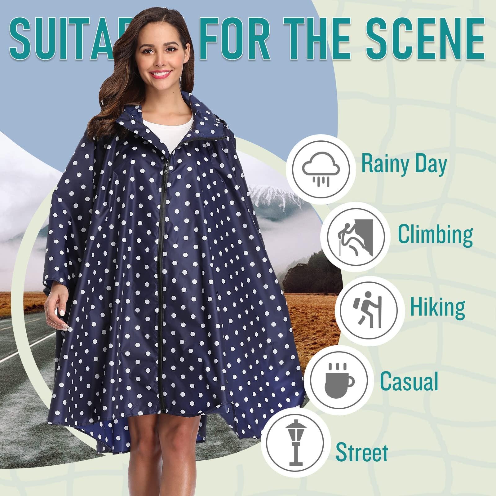 Alopini Poncho Antipioggia con Cappuccio e Cerniera  