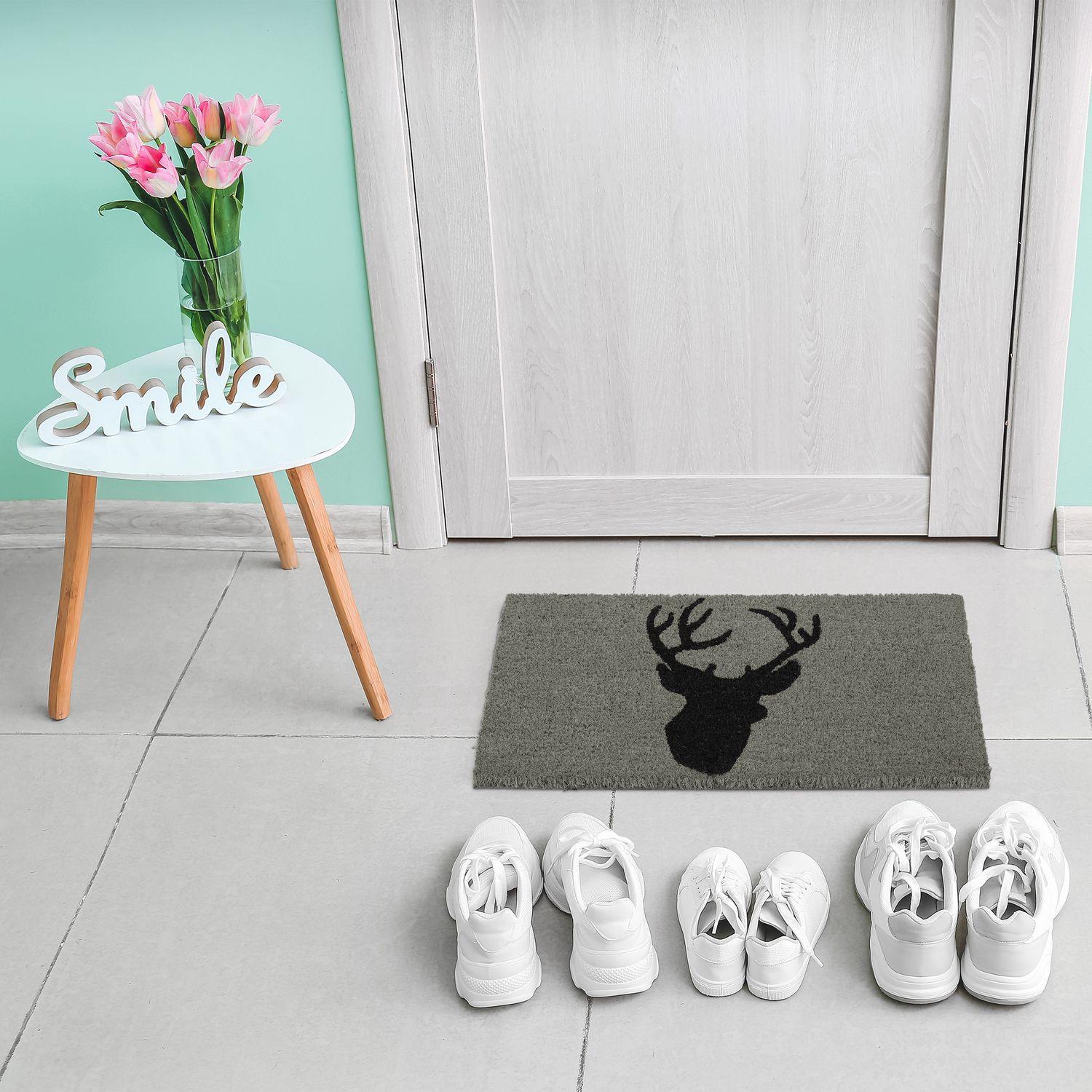 Northix Fußmatte Kokosfaser Hirschkopf  