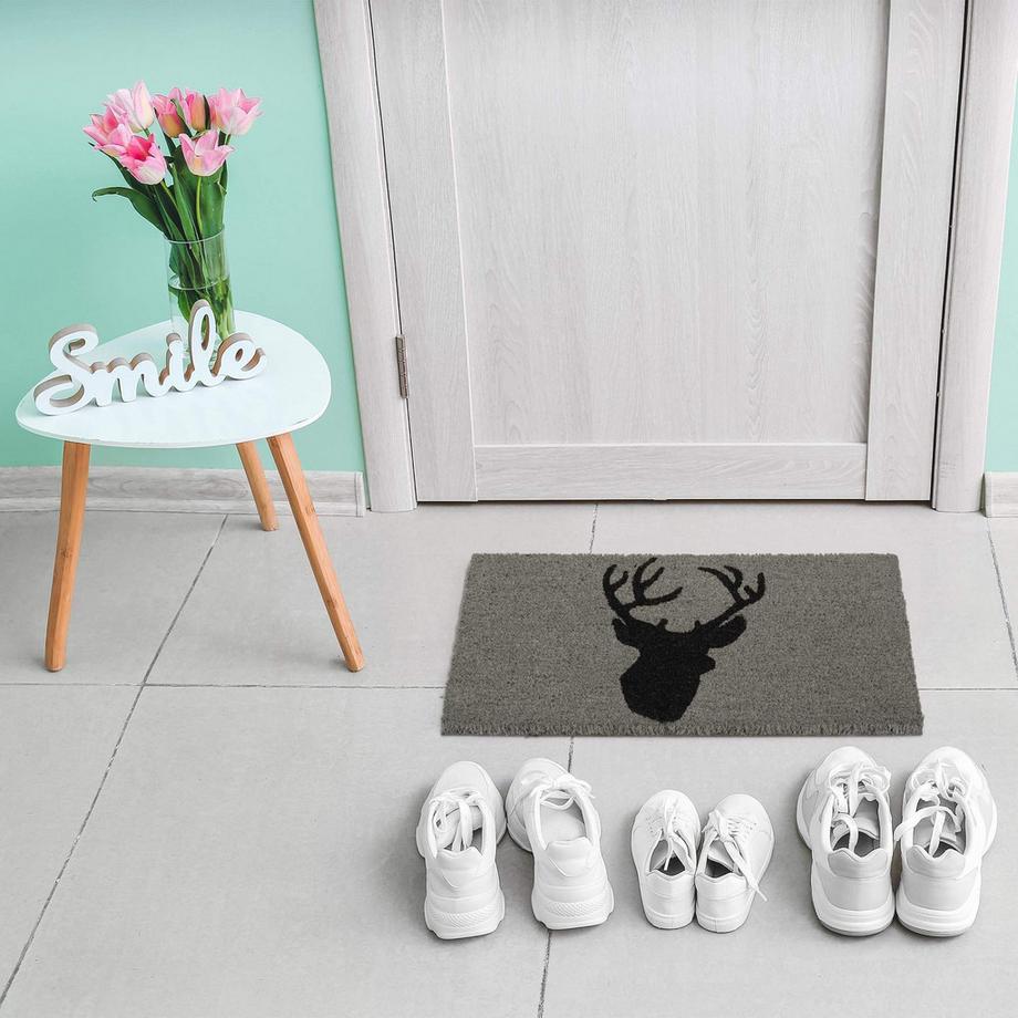 Northix Zerbino in fibra di cocco con testa di cervo  