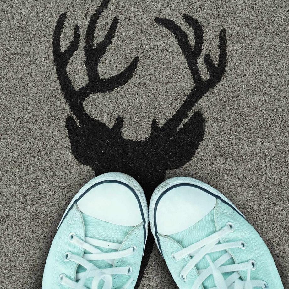 Northix Zerbino in fibra di cocco con testa di cervo  