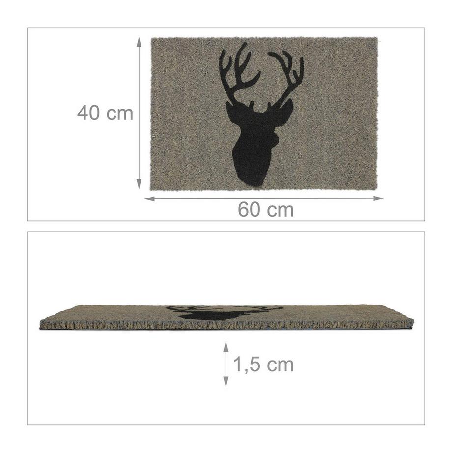 Northix Zerbino in fibra di cocco con testa di cervo  