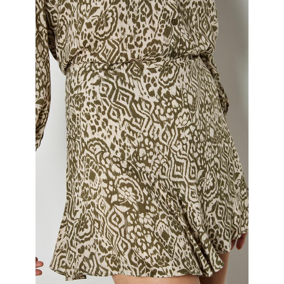 APRICOT Mini-jupe Ikat à Volants Chatoyante  
