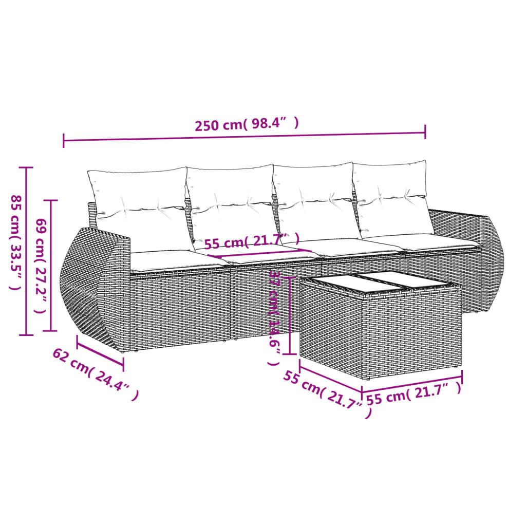 VidaXL set divano da giardino Polirattan  