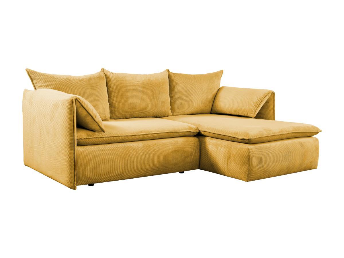 PASCAL MORABITO Divano letto angolare in Velluto a coste Giallo senape Angolo a destra TEODORA di PASCAL MORABITO  