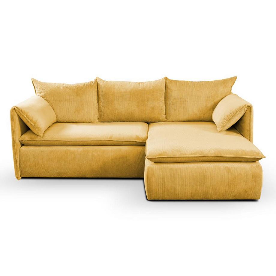 PASCAL MORABITO Divano letto angolare in Velluto a coste Giallo senape Angolo a destra TEODORA di PASCAL MORABITO  