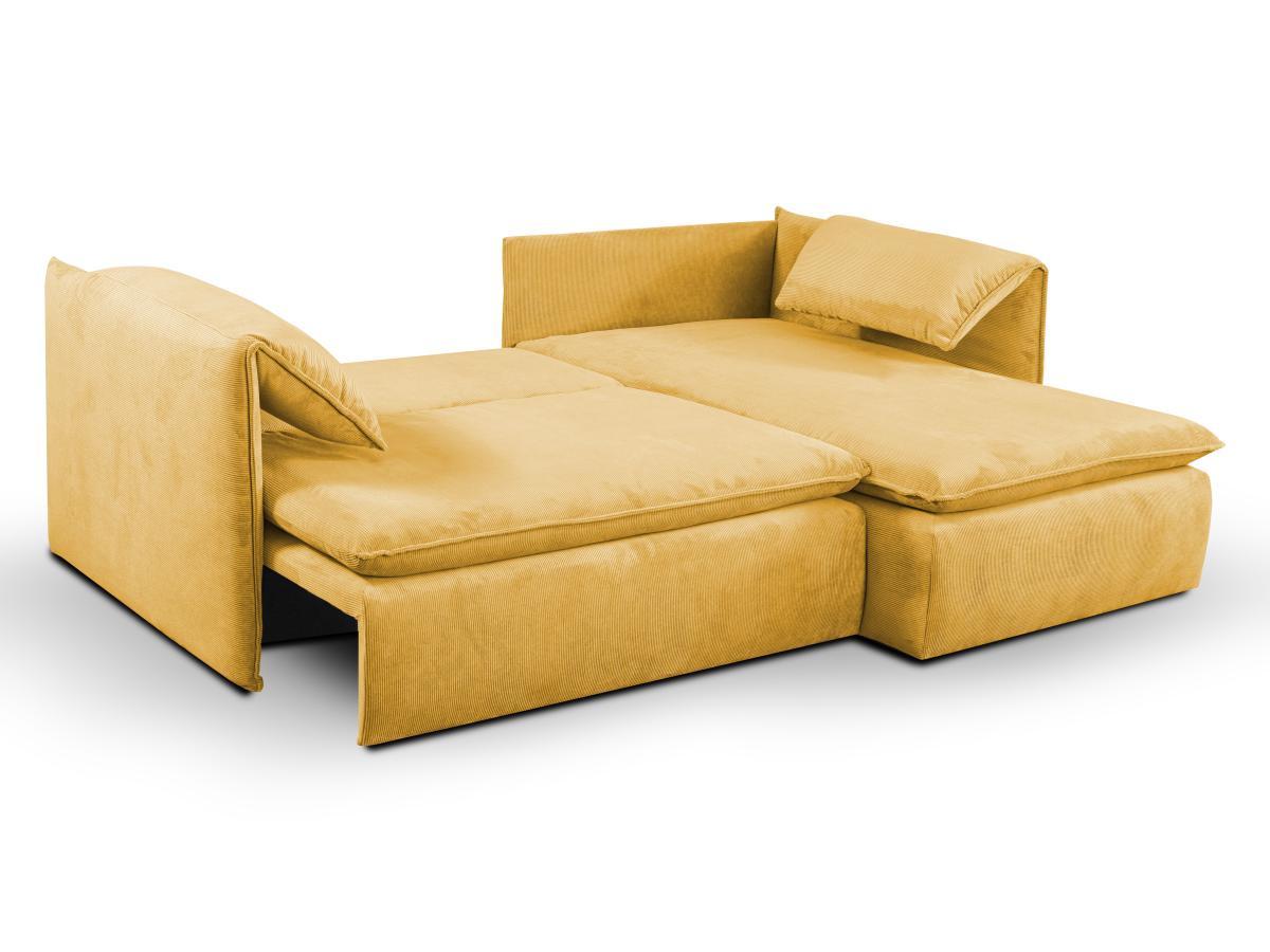 PASCAL MORABITO Divano letto angolare in Velluto a coste Giallo senape Angolo a destra TEODORA di PASCAL MORABITO  