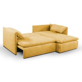 PASCAL MORABITO Divano letto angolare in Velluto a coste Giallo senape Angolo a destra TEODORA di PASCAL MORABITO  