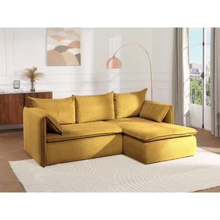 PASCAL MORABITO Divano letto angolare in Velluto a coste Giallo senape Angolo a destra TEODORA di PASCAL MORABITO  