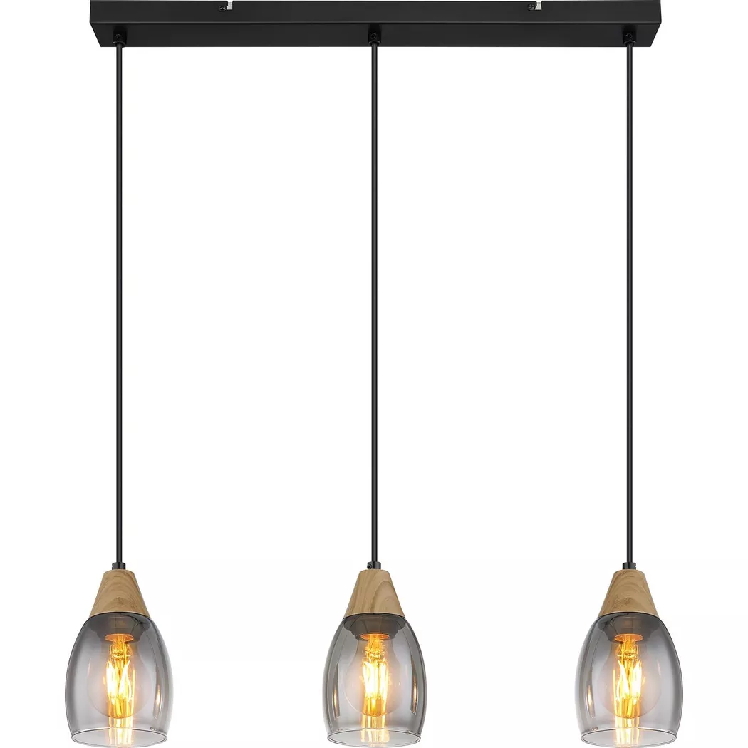 mutoni – Hängeleuchte Reid Glas Metall matt 3xE27, One Size, Multicolor