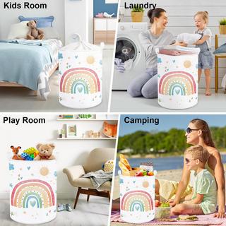 Alopini Panier à linge pour enfants avec poignée Panier de rangement pliable pour vêtements et jouets  