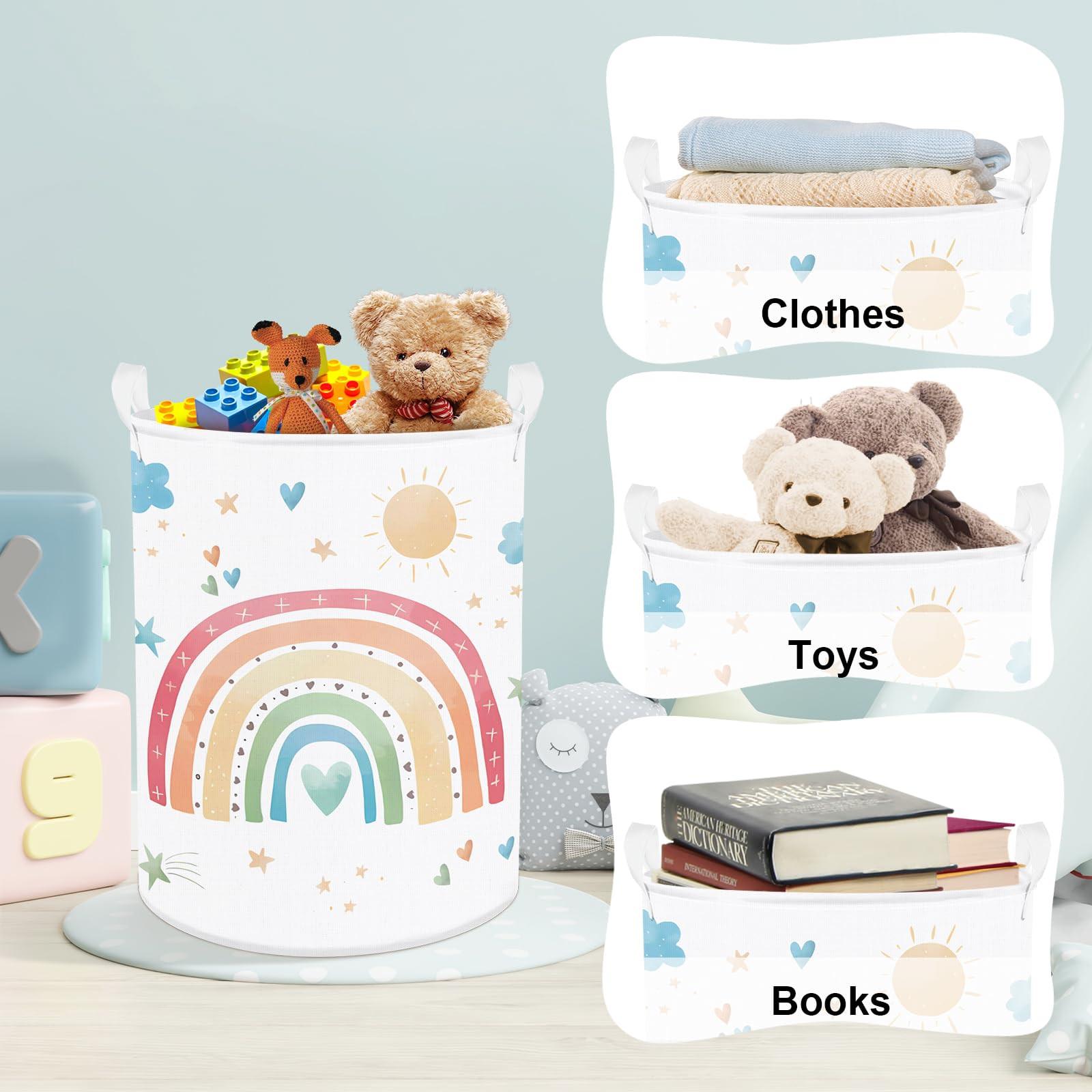 Alopini Panier à linge pour enfants avec poignée Panier de rangement pliable pour vêtements et jouets  