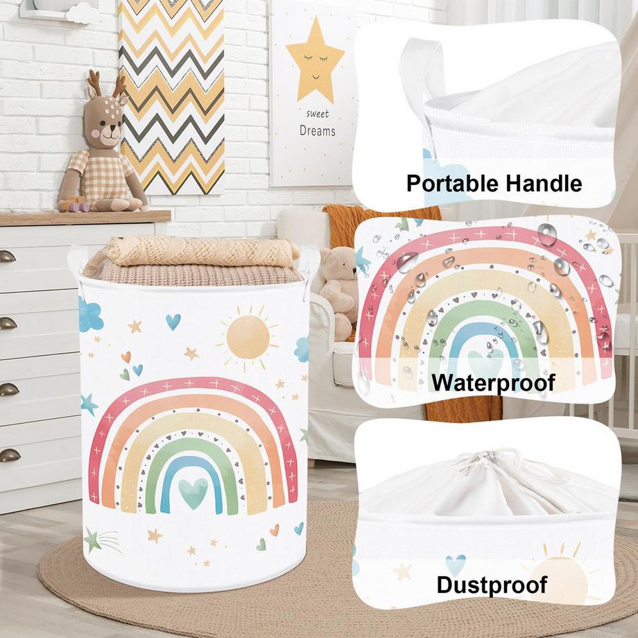 Alopini Panier à linge pour enfants avec poignée Panier de rangement pliable pour vêtements et jouets  