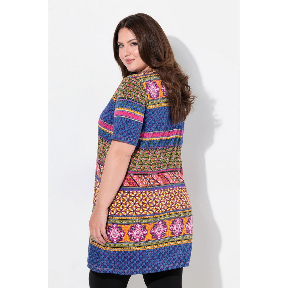 Ulla Popken A-Linie V-Ausschnitt 3/4-Arm Longshirt  