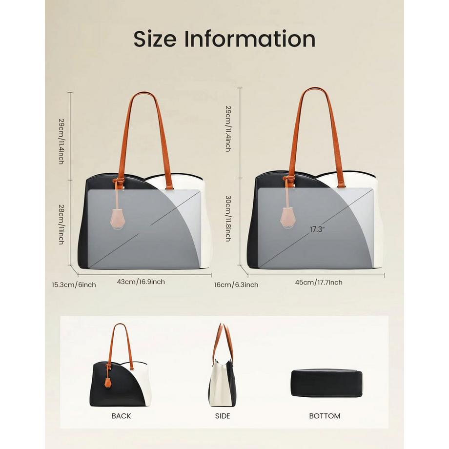 Only-bags.store Grosse Shopper Tasche mit Laptopfach Arbeit Büro Umhängetasche  