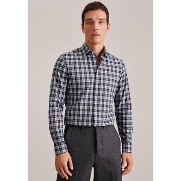 Flanellhemd Slim Fit Langarm Karo