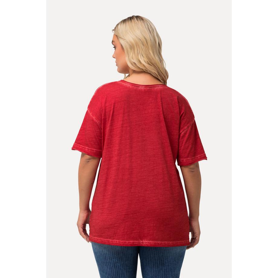 Ulla Popken T-Shirt Oversize Poche Poitrine Volantée  