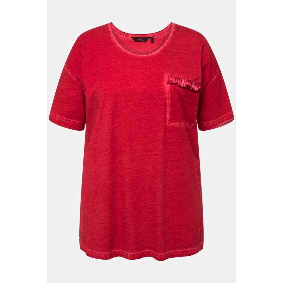 Ulla Popken T-Shirt Oversize Poche Poitrine Volantée  