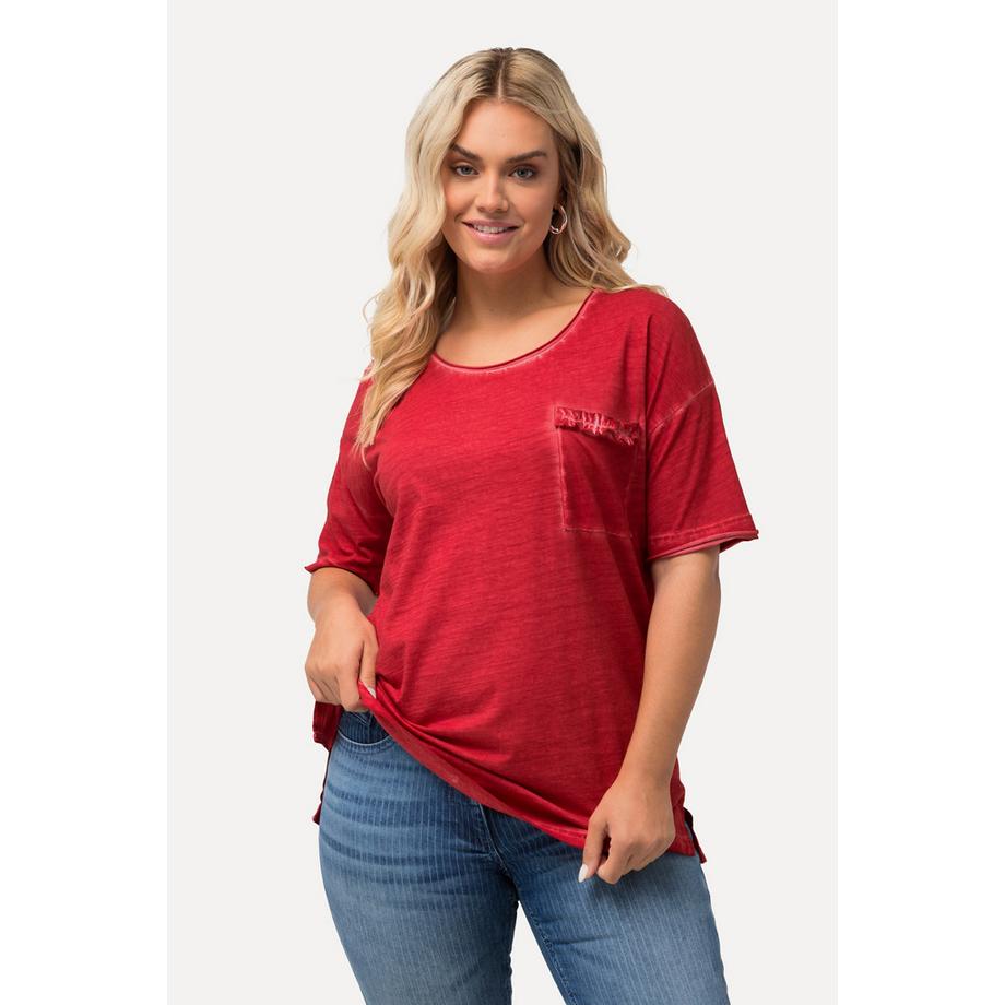 Ulla Popken T-Shirt Oversize Poche Poitrine Volantée  