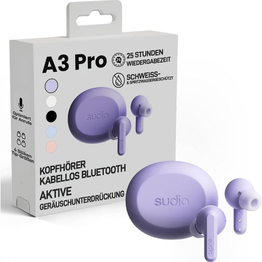 SUDIO  SUDIO Kopfhörer A3 Pro Lila In-Ear True Wireless 