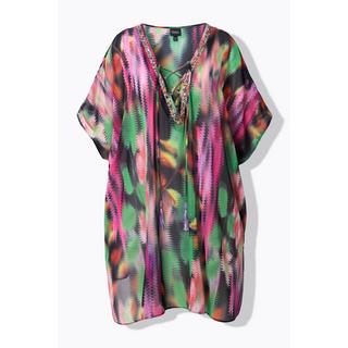 Ulla Popken Tunica Allacciatura Oversize Scollo a V Mezza Manica  