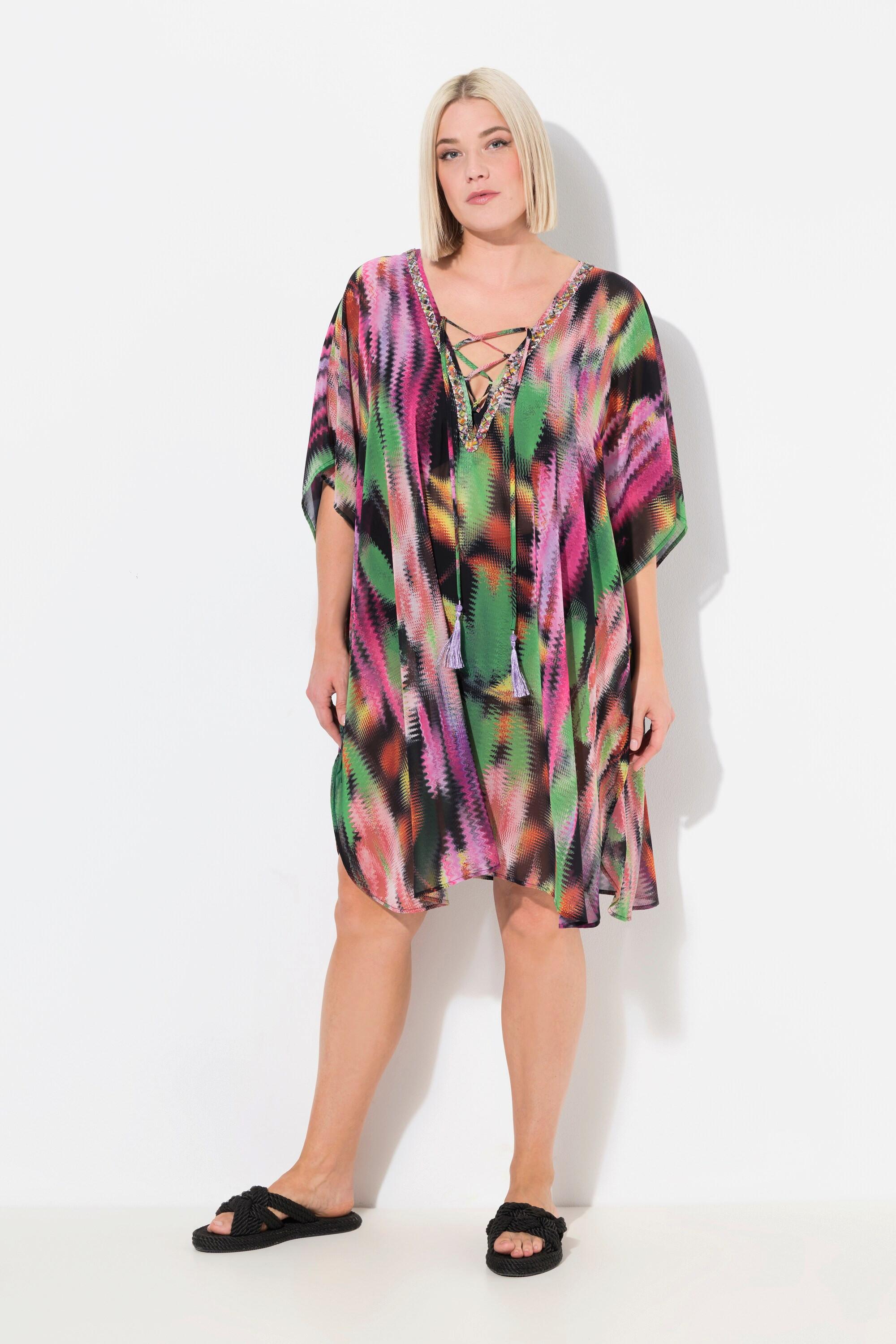 Ulla Popken Tunica Allacciatura Oversize Scollo a V Mezza Manica  