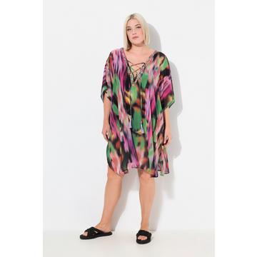 Tunica dal taglio oversize con allacciatura, scollo a V e mezze maniche