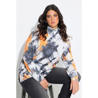 Ulla Popken Pullover collo alto maniche lunghe a quadri  