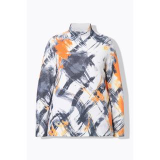 Ulla Popken Pullover collo alto maniche lunghe a quadri  