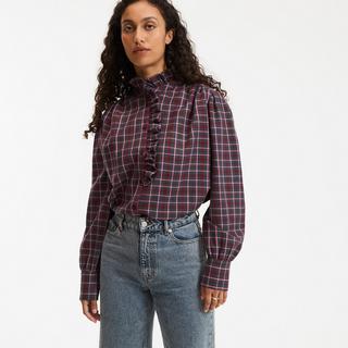 La Redoute Collections Kariertes Hemd Viktorianischer Kragen  