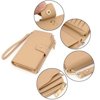 Only-bags.store Blocco RFID Grande Capacità Portafoglio Clutch in Pelle Vegana 21 Scomparti per Carte  