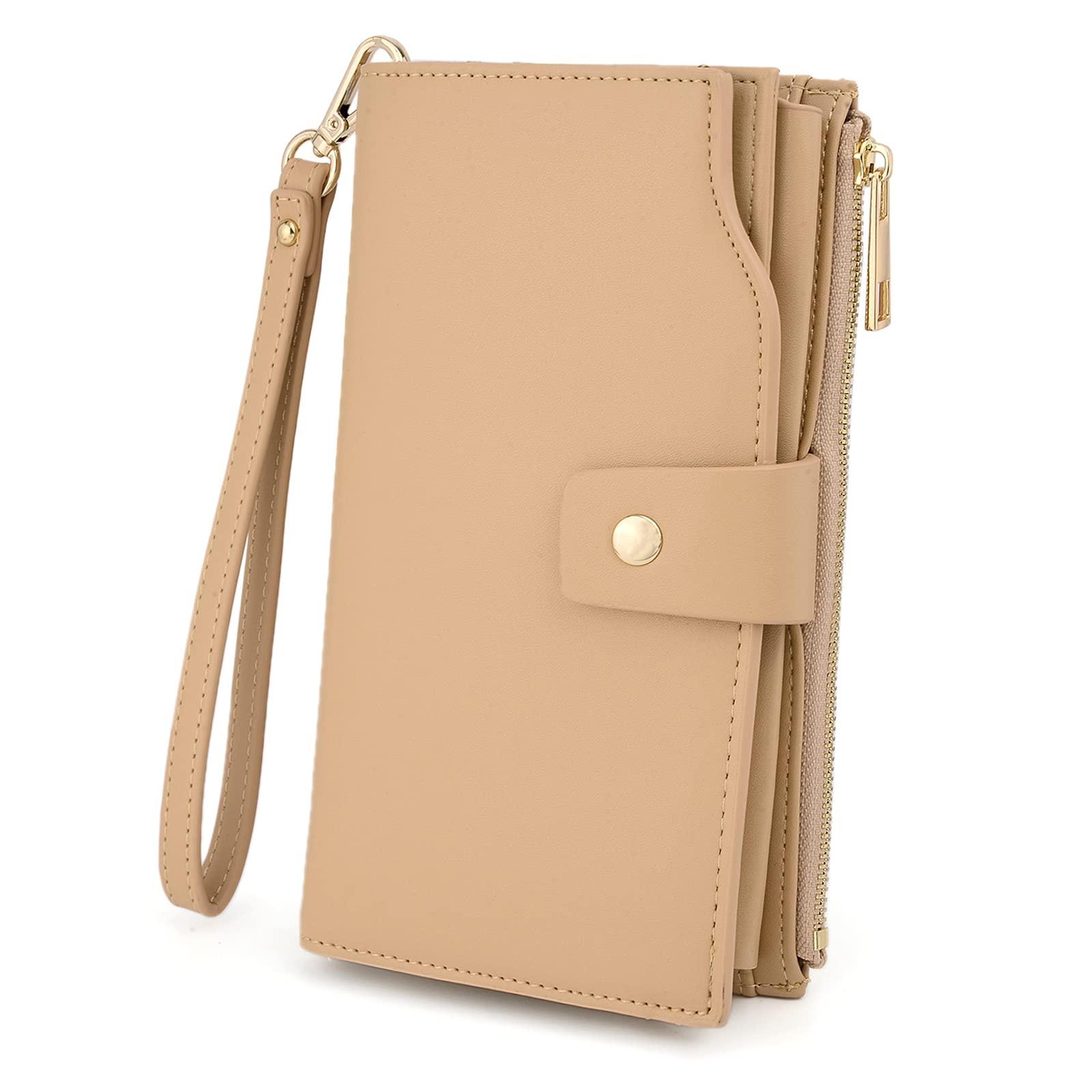 Only-bags.store  Brieftasche RFID-Blockierung Große Kapazität Vegan Leder Clutch Wallet 21 Card Slots Holder Organizer 