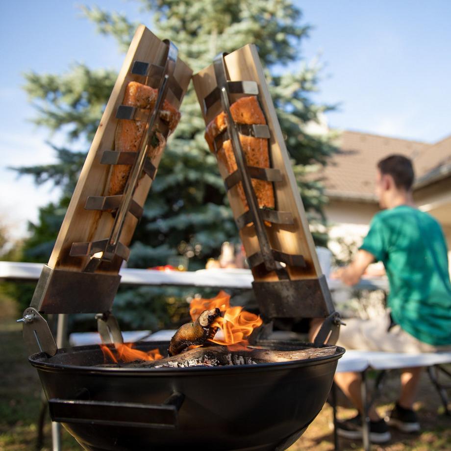 B2X  Grillplanke ganze gegrillte Lachsseite 2er Set 