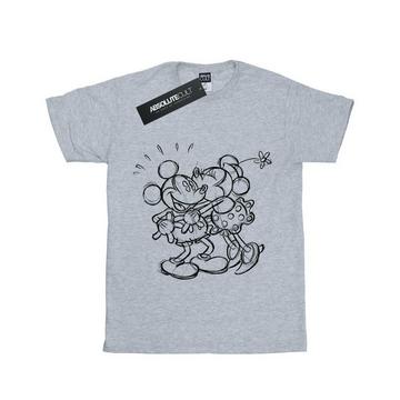 Mickey And Minnie Mouse Kiss Sketch TShirt
