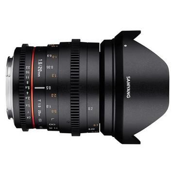 Samyang 20 mm T1.9 Ed comme UMC Cine (Sony-E)