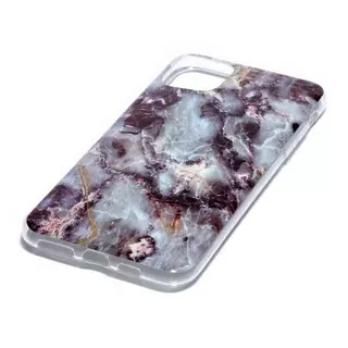 Cover-Discount  iPhone 11 Pro Max - Custodia in gomma siliconica morbida ciano Marble Weiss