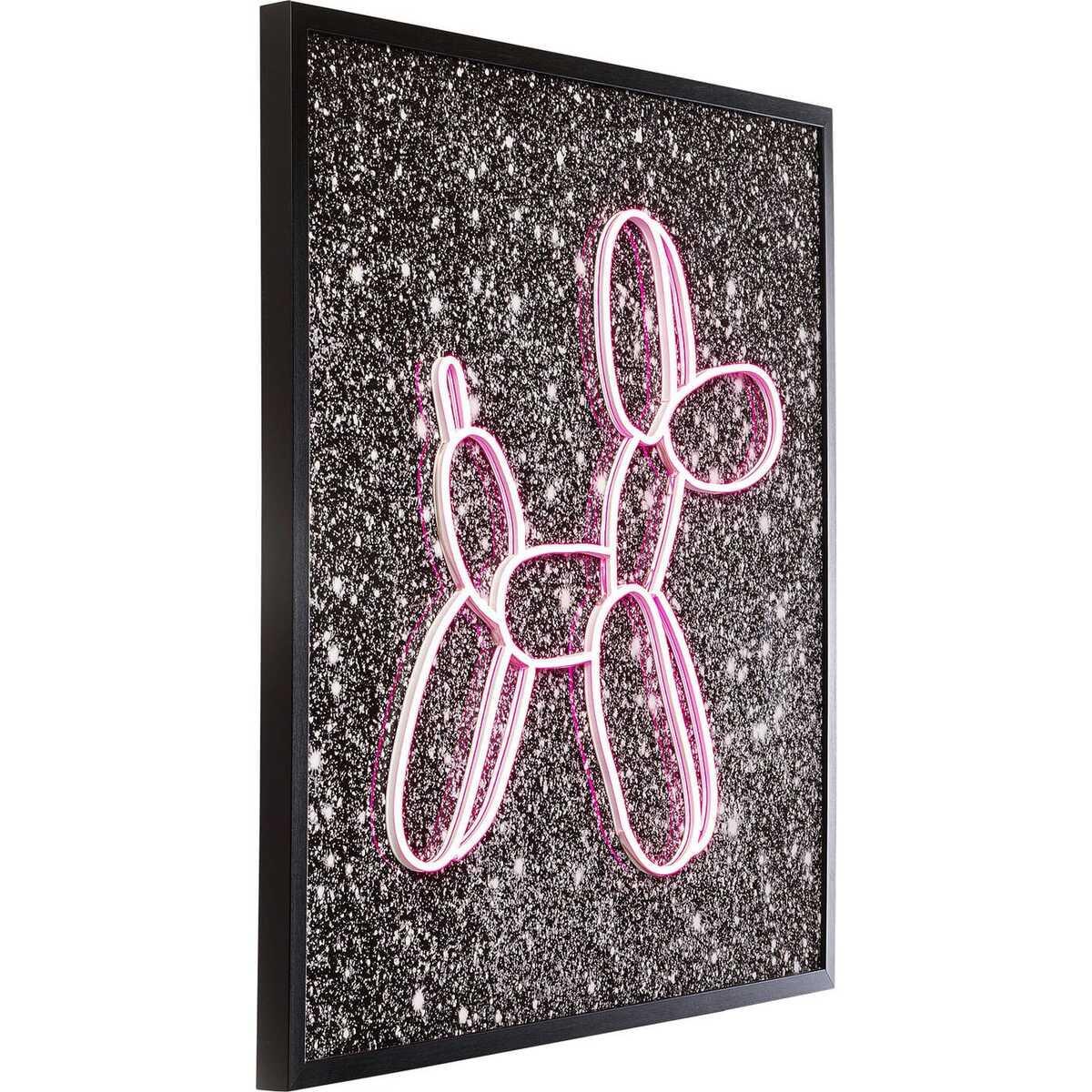 KARE Design Tableau en verre Balloon Dog LED 80x80  