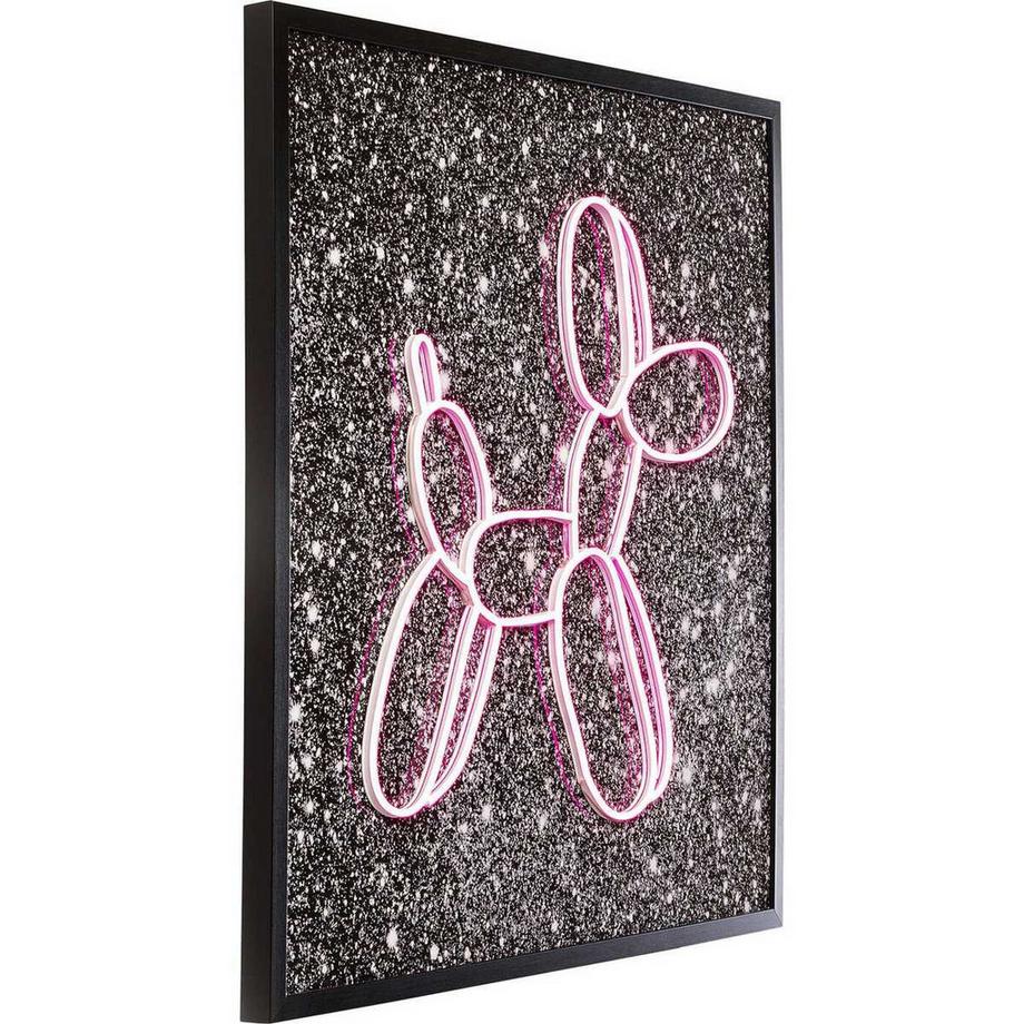 KARE Design Tableau en verre Balloon Dog LED 80x80  