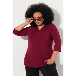 Ulla Popken  Longshirt, A-Linie, V-Ausschnitt, 3/4-Ärmel 